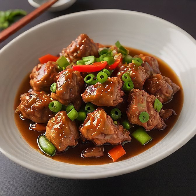 stir-fried chicken with onion & oyster sauce