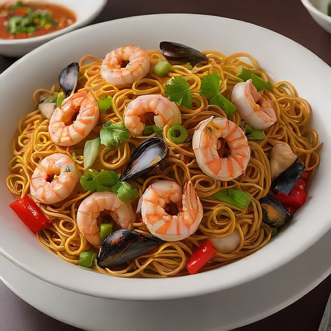 Seafood chow mein